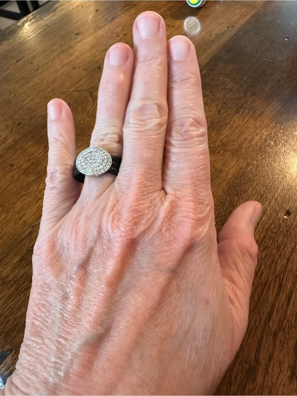 Charriol Diamond / 18K Gold Black Steel Ring